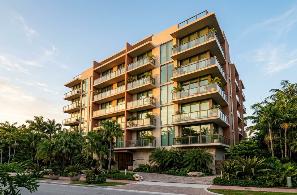 Mid-rise condo building in Coconut Grove Miami subject to Florida's new condo due diligence and safety inspection